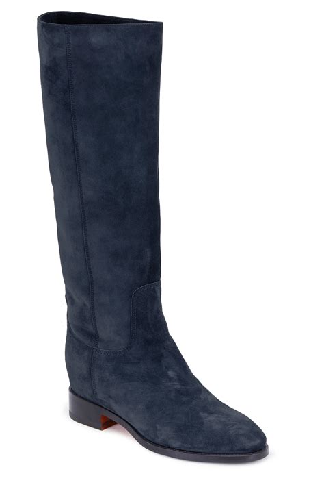 long navy boots.